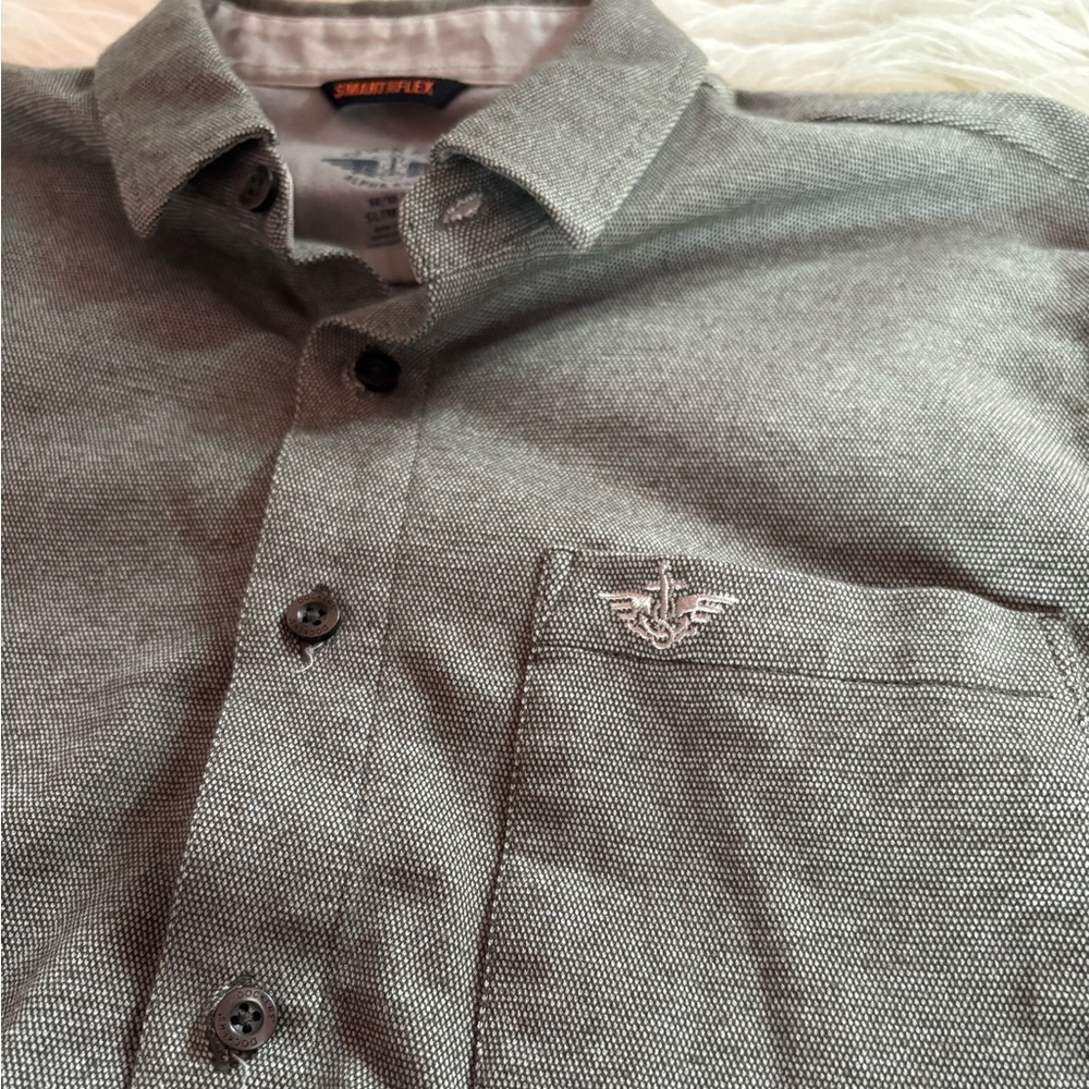 Docker Men's Alpha Ultimate Slim-Fit Smart 360 Flex Stretch Shirt Size M - Picture 3 of 8